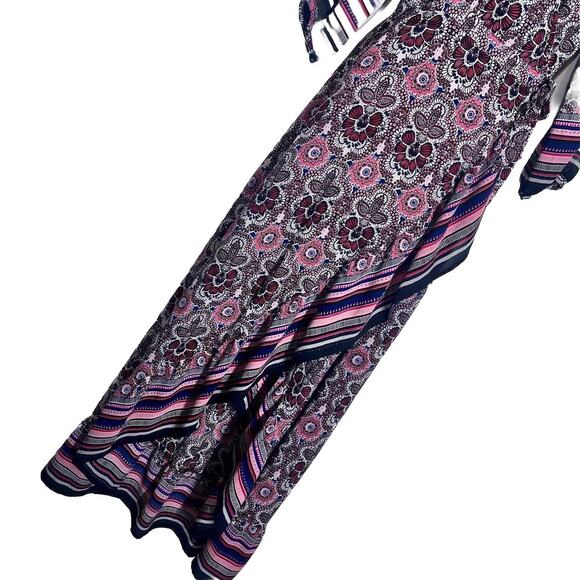 Wrap Dress Womens Small Whimsical Cottage Fairy Flowy Romance Feminine Drapey V - Picture 4 of 12